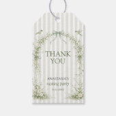 Salbeigrüne Toile De Juoy Nesting-Party Geschenkanhänger (Vorderseite)