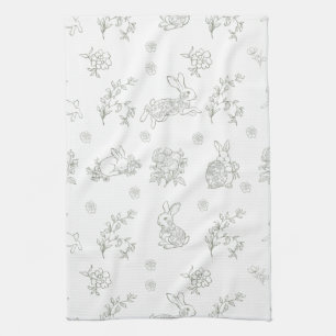 Salbeigrüne Toile-Kaninchen-Hasen Geschirrtuch