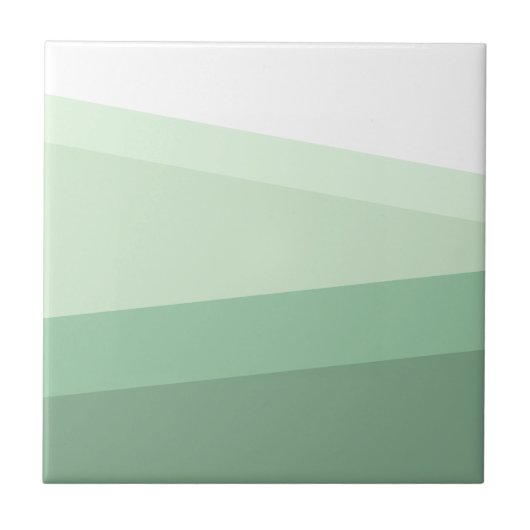 Salbeigrüne Töne Geometrisches Muster Fliese (Vorderseite)