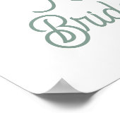 Salbeigrüne und pfirsichfarbene Buch-Hochzeitsdusc Poster (Ecke)
