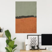 Salbeigrüne und verbrannt orangefarbene minimalist poster (Heimbüro)