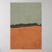 Salbeigrüne und verbrannt orangefarbene minimalist poster (Vorne)