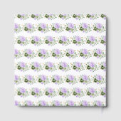 Salbeigrüne und violette florale Brautparty Gästebuch (Rückseite)