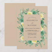 Salbeigrüne üppige rustikale Hochzeit Einladung (Vorne/Hinten)