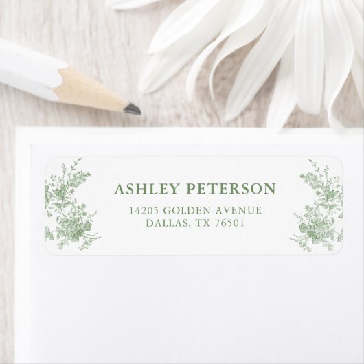 Salbeigrüne viktorianische Toile-Hochzeit-Rücksend (Insitu)