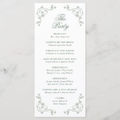Salbeigrüne Vintage-Blumenhochzeit Programm (Rückseite)