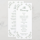 Salbeigrüne Vintage-Blumenhochzeit Programm (Vorne/Hinten)