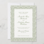 Salbeigrüne Vintage-Gartenhochzeit Save The Date (Vorderseite)