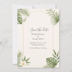 Salbeigrüne Vintage-Tor Hawaii Florale Hochzeit  Einladung