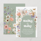 Salbeigrüne Wald-Wildblumen-Bücher für Baby Begleitkarte (Vorne/Hinten)