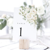 Salbeigrüne weiße florale Hochzeitstischnummern