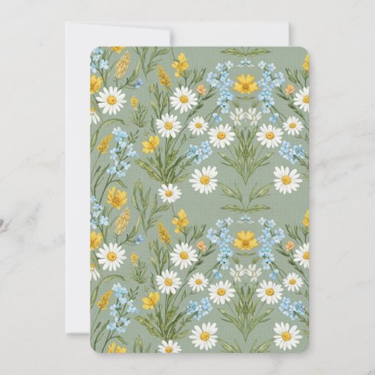 Salbeigrüne Wildblume Feiertagskarte (Vorderseite)
