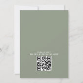 Salbeigrüne Wildblumen Boho Budget QR-Code Hochzei Einladung (Rückseite)