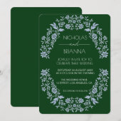 Salbeigrüne Wildblumen-Boho-Hochzeitseinladung Einladung (Vorne/Hinten)