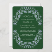 Salbeigrüne Wildblumen-Boho-Hochzeitseinladung Einladung (Vorderseite)