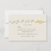 Salbeigrüne Wildblumen-Hochzeit RSVP Karte (Vorderseite)
