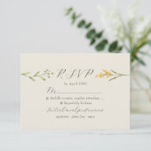 Salbeigrüne Wildblumen-Hochzeit RSVP Karte (Stehend Vorderseite)