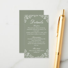 Salbeigrüne Wildblumen-Hochzeitseinladung