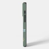 Salbeigrüne Wildblumen-Initialen nach Maß Case-Mate iPhone Hülle (Rückseite / Links)