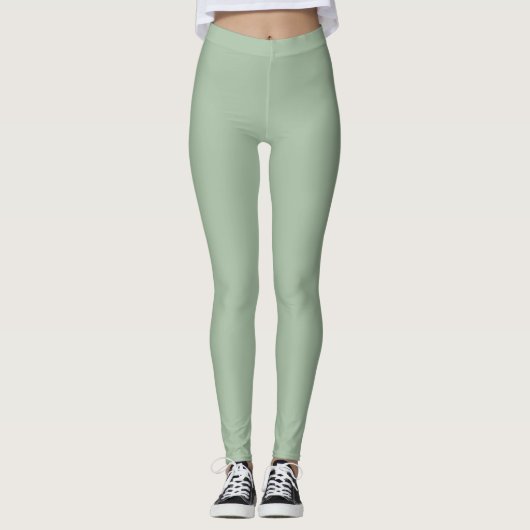 Salbeigrüne Yoga-Leggings Leggings (Vorderseite)