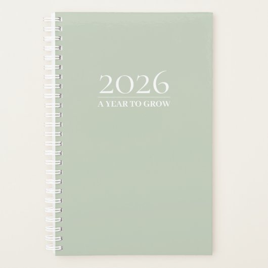 Salbeigrüner 2026 Planer | Benutzerdefinierter Tit (Vorderseite)
