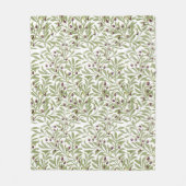 Salbeigrüner Aquarell-Olivenblatt Botanisch Fleecedecke (Vorderseite)