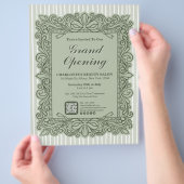 Salbeigrüner aufwendiger Bogenrahmen Flyer zur gro (Hand)