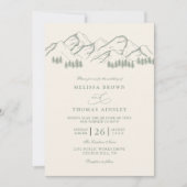 Salbeigrüner Bergkiefern QR-Code Hochzeit Einladung (Vorderseite)