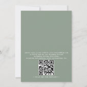 Salbeigrüner Bergkiefern QR-Code Hochzeit Einladung (Rückseite)