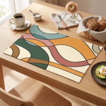 Salbeigrüner Boho-Mid-Century-Modern-Abstrakt