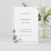 Salbeigrüner botanischer Kranz Hochzeit Save The D Date (Stehend Vorderseite)