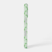 Salbeigrüner Damast iPhone iPad Case mit Monogramm 16 Hülle (Rechte Seite)