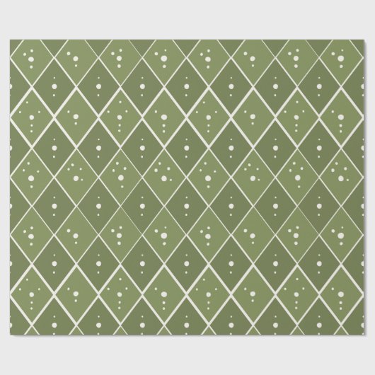 Salbeigrüner Diamant Modern Skandinavisch Geschenkpapier (Flach)