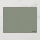 Salbeigrüner Einfacher Botanischer Bogen Hochzeits Postkarte (Rückseite)