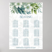 Salbeigrüner Eukalyptus-Hochzeitssitzplan-Poster Poster (Vorne)