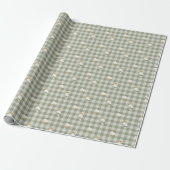 Salbeigrüner Gingham Büffel Karo Baby Shower Wäsch Geschenkpapier (Ungerollt)