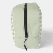 Salbeigrüner Gingham-Monogramm-Makeup-Beutel Waschbeutel (Rechts)