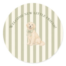 Salbeigrüner Golden Retriever Baby Shower 