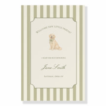 Salbeigrüner Golden Retriever Baby Shower Willkomm