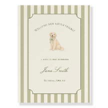 Salbeigrüner Golden Retriever Baby Shower Willkomm