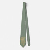 Salbeigrüner Herren-Schlips mit gold-blumigem Bota Krawatte (Vorderseite)
