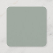 Salbeigrüner Hochzeitsregistrierungs-QR-Code Begleitkarte (Rückseite)