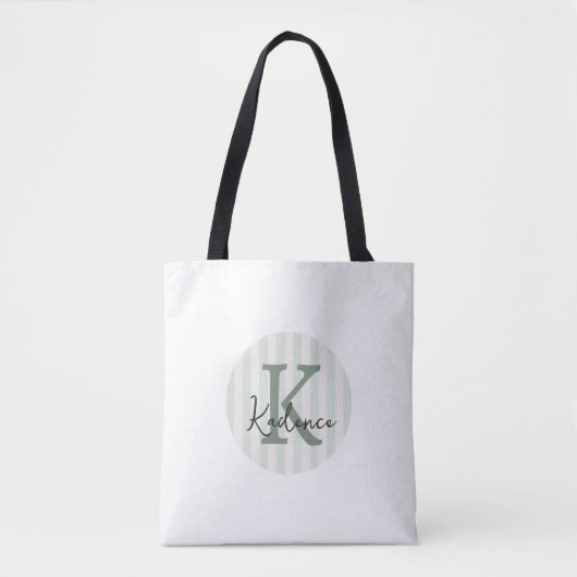 Salbeigrüner Holzkohle individueller gestreifter K Tasche (Vorderseite)