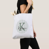 Salbeigrüner Holzkohle individueller gestreifter K Tasche (Von Nahem)