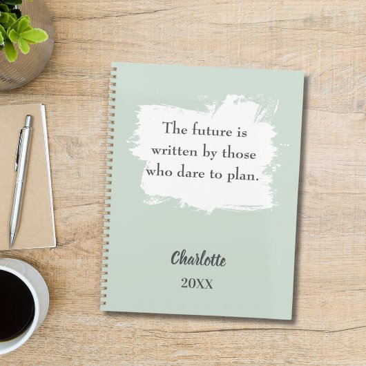Salbeigrüner inspirierender Zitat 2027 Planer