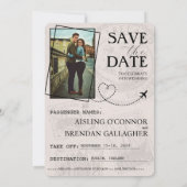 Salbeigrüner Irland Reisepass Save The Date (Rückseite)