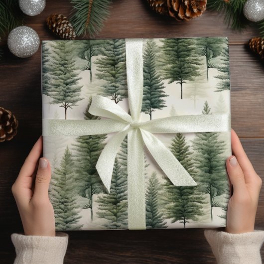 Salbeigrüner Kiefernbaum Geschenkpapier