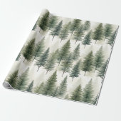 Salbeigrüner Kiefernbaum Geschenkpapier (Ungerollt)