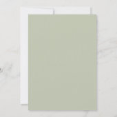 Salbeigrüner Kranz Monogramm einfache Hochzeit Einladung (Rückseite)