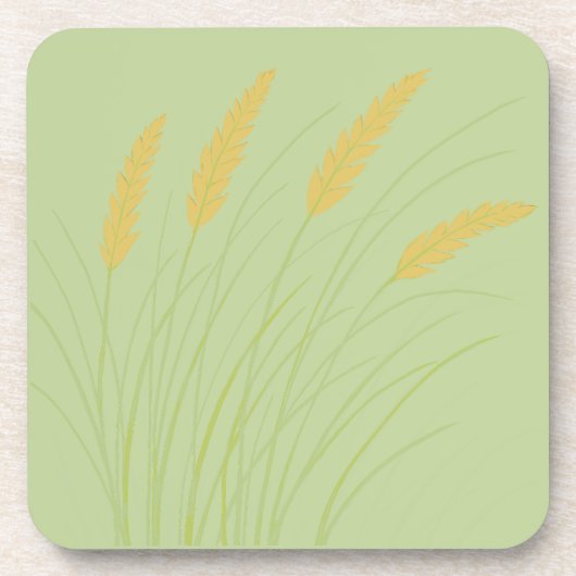 Salbeigrüner Küstenuntersetzer mit Strandgras Getränkeuntersetzer (Vorderseite)
